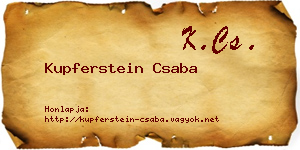 Kupferstein Csaba névjegykártya